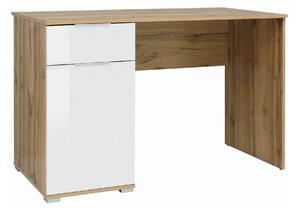Birou ZELE, stejar wotan/alb, PAL laminat, 120x60x76 cm