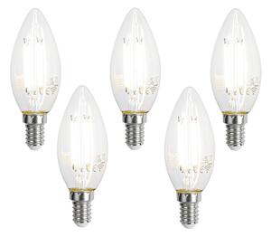 Set de 5 becuri LED inteligente E14 C35 transparente 4,2W 470 lm 2700-6500K