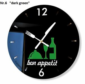 Ceas negru rotund de bucătărie Verde