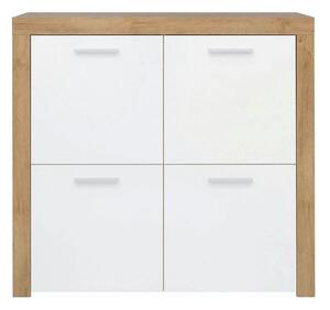 Comoda BALDER KOM4D, alb/stejar, PAL, 104x39x99 cm