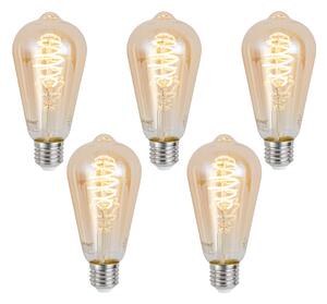 Set 5 becuri Becuri LED inteligente E27 reglabile ST64 chihlimbar 4,9W 320lm 2500K