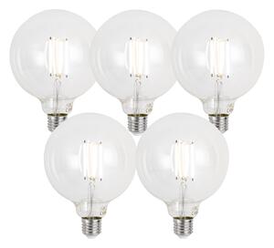 Set 5 becuri Becuri LED reglabile E27 G125 transparente 7W 806lm 2700-6500K