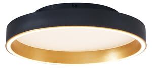 Plafonieră de design neagră cu auriu 40cm incl. LED cu comutator cu 3 căi - Ingo