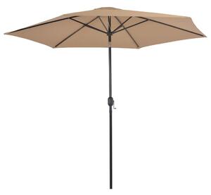 Umbrelă de soare de exterior, stâlp metalic, 300 cm, gri taupe