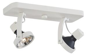 Spot de tavan de design alb GU10 70mm cu 2 lumini reglabil - Vo