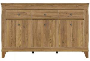 Comoda BERGEN KOM3D3S, stejar auriu, PAL, 156x47x98 cm