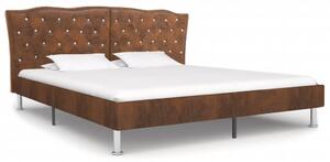 Cadru de pat, maro, 160 x 200 cm, piele întoarsă artificială