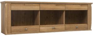 Vitrina BERGEB SFW3W, stejar, PAL/sticla securizata, 156x34x50 cm