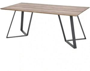 Masa CALGARY, nuc rustic/negru, 180x90x76 cm
