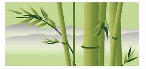 Panou bucatarie, protectie plita, aragaz, antistropire, print UV model Bambus cu Fundal Deschis, 60x50 cm
