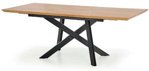 Masa extensibila CAPITAL, stejar auriu/negru, 180/240x90x76 cm
