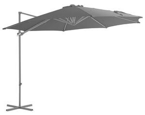 Umbrelă suspendată cu stâlp din oțel, antracit, 300 cm