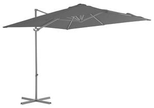 Umbrelă suspendată cu stâlp din oțel, antracit, 250x250 cm