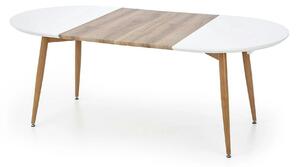 Masa extensibila EDWARD, alb/stejar miere, 120/200x100x75 cm