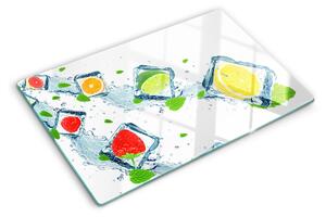 Tocător din sticlă Motiv de fructe cu felii colorate