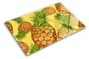 Tocător sticlă Ananas pe un fundal galben