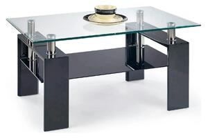 Masuta cafea DIANA H, transparent/negru, 110x60x55 cm