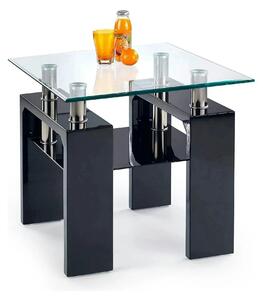 Masuta cafea DIANA H, transparent/negru, 60x60x55 cm