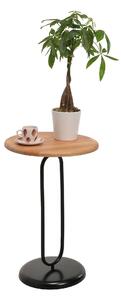 Masuta cafea 1031-1, negru/stejar, metal/lemn, 40x40x60 cm