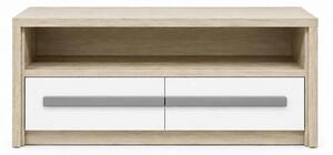 Comoda TV ROMA 4, alb/gri/stejar, PAL laminat, 120x53x44 cm