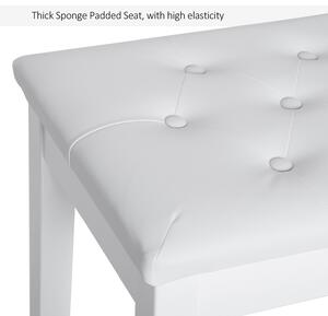 HomCom scaun pian, cu spatiu depozitare, 76x36x50cm, alb | AOSOM RO