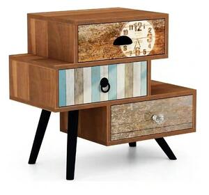 Noptiera MEZO KM1, nuc/negru, PAL laminat/metal, 59x29x53 cm