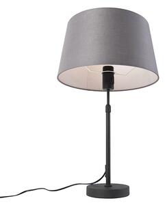 Lampă de masă neagră cu nuanță de in gri gri 35 cm reglabilă - Parte