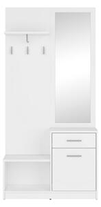 Mobilier hol NEPO PLUS, alb, PAL laminat, 90x31x186 cm