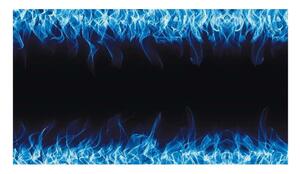 Panou bucatarie, protectie plita, aragaz, antistropire, print UV model Flacari Albastre 2, 60x50 cm