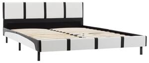 Cadru de pat, alb și negru, 140 x 200 cm, piele artificială