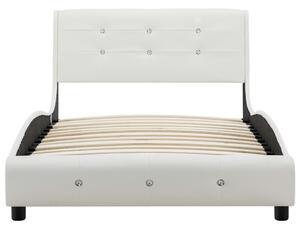 Cadru de pat, alb, 90 x 200 cm, piele ecologică