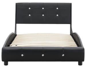 Cadru de pat, negru, 90 x 200 cm, piele ecologică