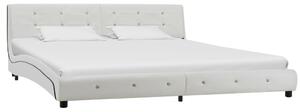 Cadru de pat, alb, 180 x 200 cm, piele ecologică