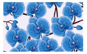 Panou bucatarie, protectie plita, aragaz, antistropire, print UV model Orhidee Albastra 2, 60x50 cm