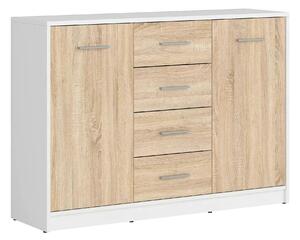Comoda NEPO PLUS, stejar sonoma/alb, PAL, 119x34x84 cm