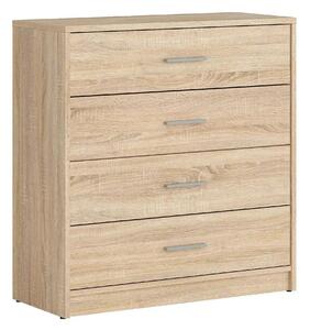Comoda NEPO PLUS, stejar sonoma, PAL laminat, cu 4 sertare, 80x34x84 c