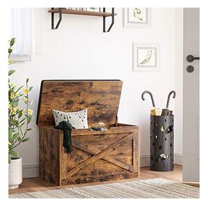 Banca de depozitare, Vasagle, ULHS056X01, Maro Rustic, 29.9 x 15 x 18 cm