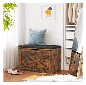 Banca de depozitare, Vasagle, ULHS056X01, Maro Rustic, 29.9 x 15 x 18 cm