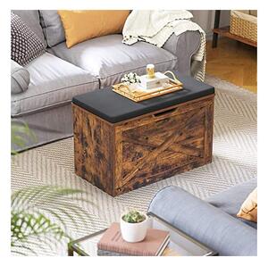 Banca de depozitare, Vasagle, ULHS056X01, Maro Rustic, 29.9 x 15 x 18 cm