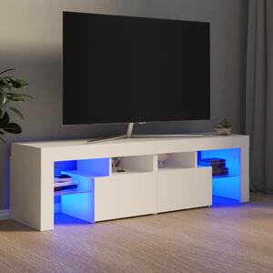Comodă TV cu lumini LED, alb, 140x36,5x40 cm