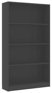 Bibliotecă cu 4 rafturi, negru, 80x24x142 cm, PAL