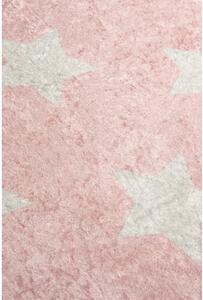 Covor antiderapant pentru copii Conceptum Hypnose Stars, 140 x 190 cm, roz