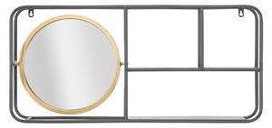 Oglinda de perete cu rafturi Circle, Mauro Ferretti, 74.5x12x35 cm, fier