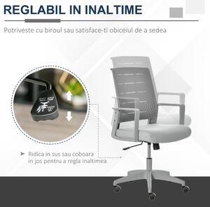Vinsetto Scaun ergonomic birou, 59x61x95.5-105cm, gri | Aosom Ro