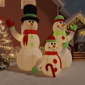 Familie de oameni de zăpadă gonflabili cu LED-uri, 500 cm