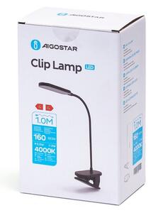 Lampă LED reîncărcabilă dimabilă de masă cu clemă Aigostar LED/2,5W/5V negru
