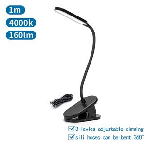 Lampă LED reîncărcabilă dimabilă de masă cu clemă Aigostar LED/2,5W/5V negru