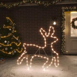 Figurină ren de Crăciun, 72 LED-uri alb calde
