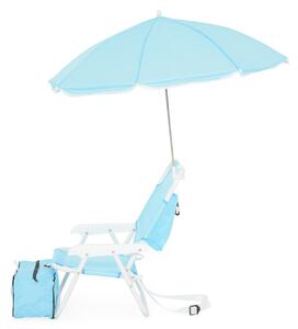 Set scaun cu parasolar si geanta frigorifica pentru copii, Kids Beach, L.37 l.28 H.45, albastru