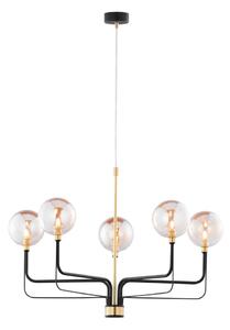 Jupiter 1886 - Lustra pe cablu ERIS 5xG9/14W/230V auriu/negru/bej fumuriu